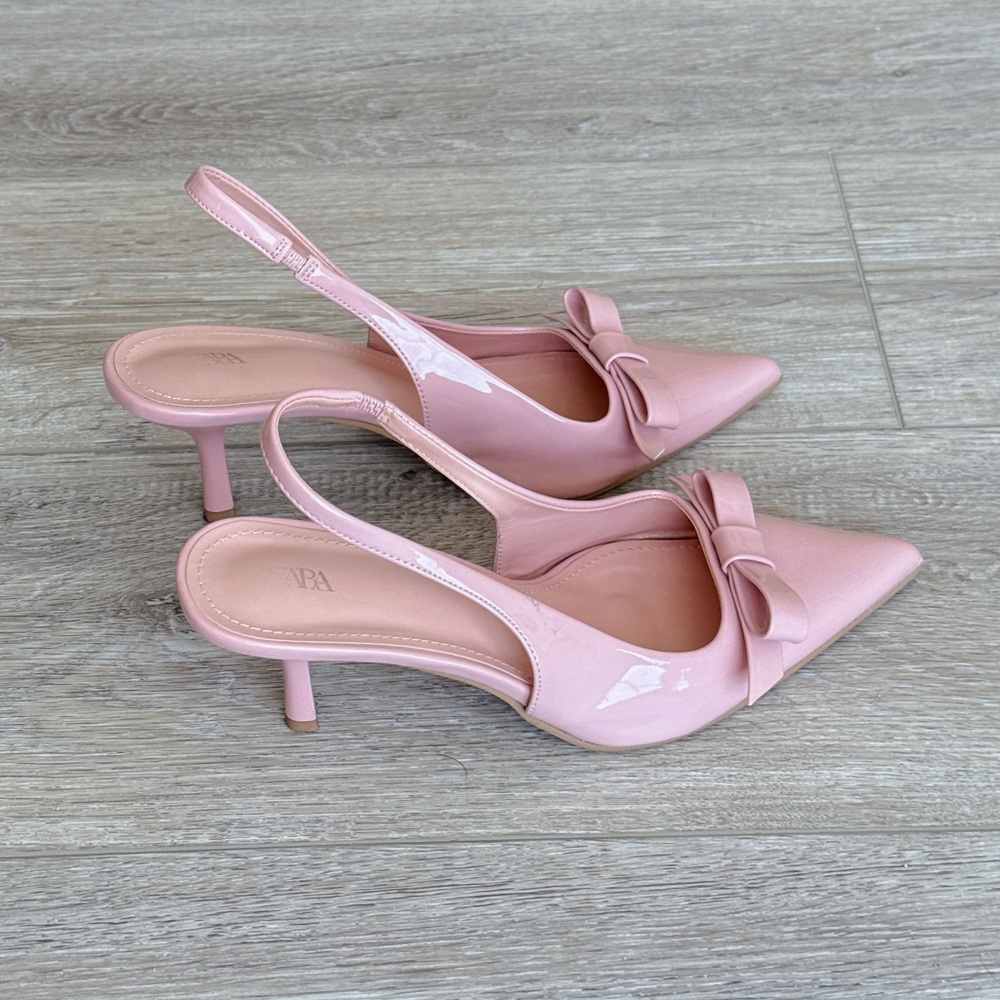Bow Slingback Kitten Heels pink pastel - Picture 5 of 9